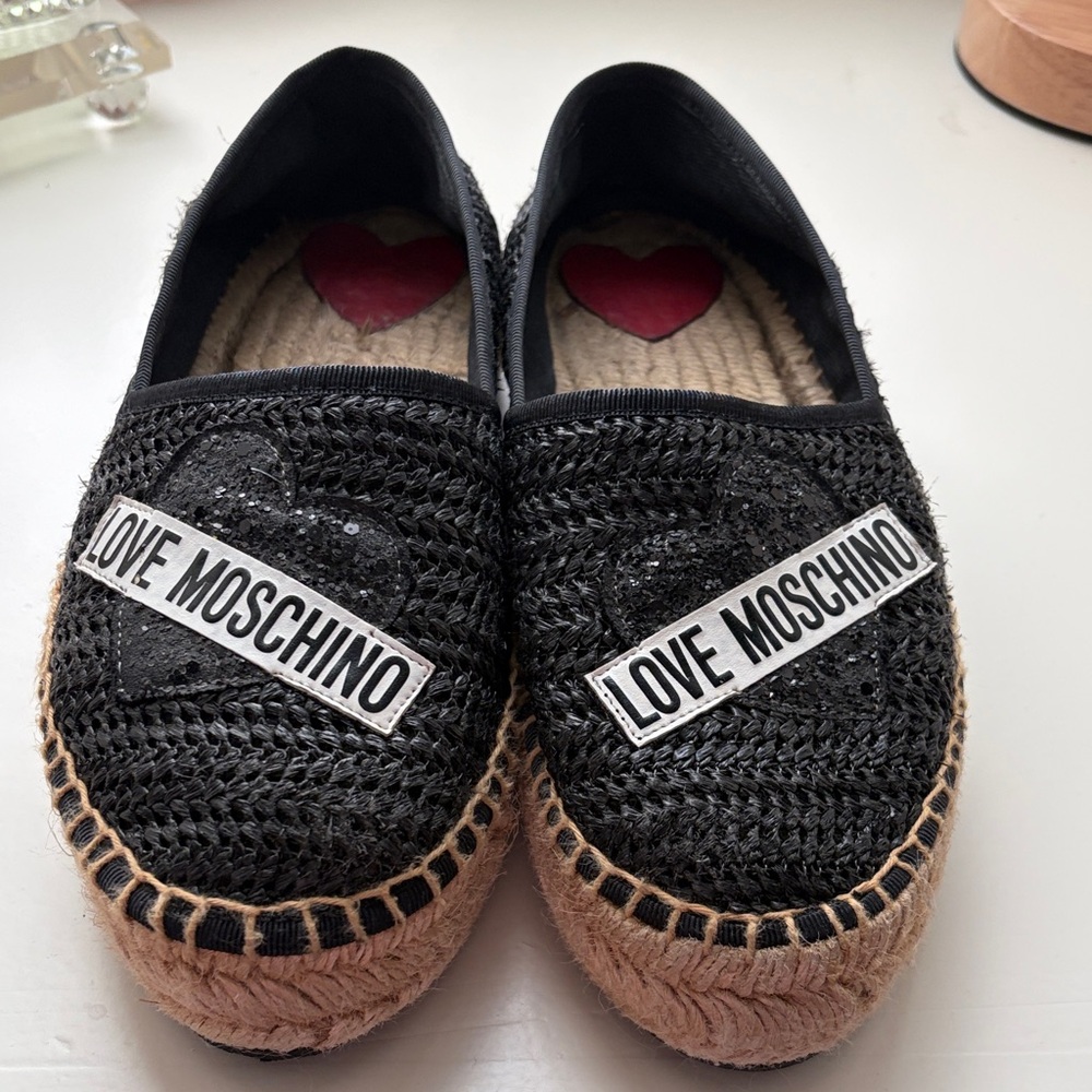 Love Moschino Black and Tan Espadrilles